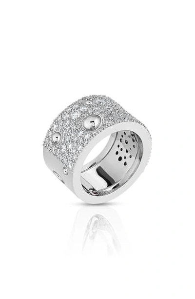 Roberto Coin 18k White Gold Pois Moi Luna Pave Diamond Hoop Earrings
