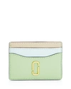 Marc Jacobs Snapshot Color-block Embossed Leather Card Case In Mint Multi/gold