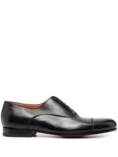 Santoni Business Shoes Oxford 16207 Calfskin In Black