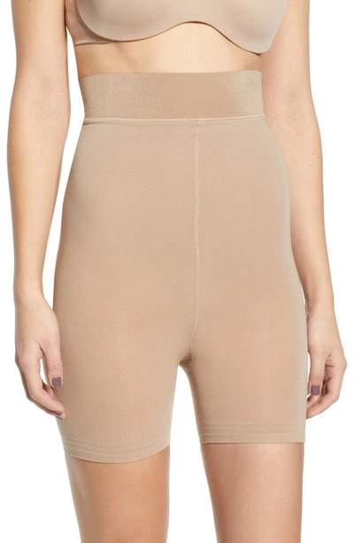 Dkny Hosiery Mid-thigh Shaper Shorts In Nude