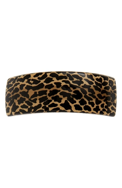France Luxe 'volume' Rectangle Barrette In El Gato Black/ Tan