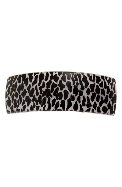 France Luxe 'volume' Rectangle Barrette In El Gato Black/ White