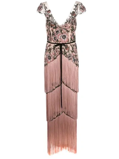 marchesa notte pink floral dress MARCHESA NOTTE Strapless Ombre Tulle Midi Dress Pink Floral Size US 8 NEW