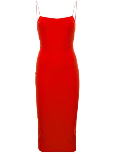 Alex Perry Square Neck Fitted Dress In Red