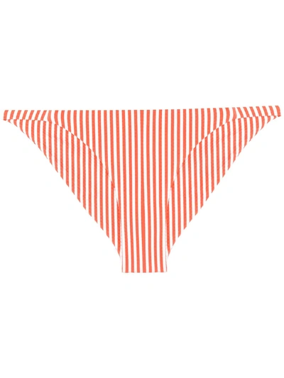 Asceno Striped Bikini Bottom In Orange