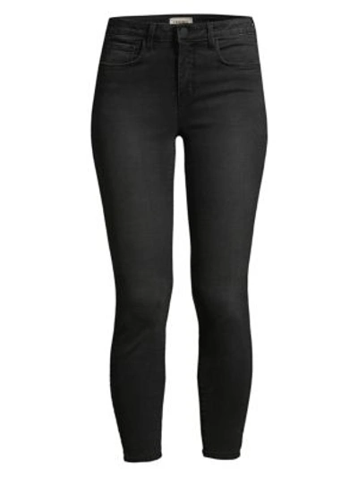 L Agence Margot High-rise Ankle Skinny Jeans In Dark Graphite
