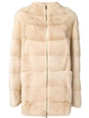Liska Oversized Single-breasted Coat In Neutrals