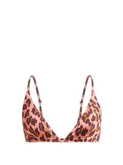 Stella Mccartney Ballet Leopard-print Triangle Bikini Top In Animal