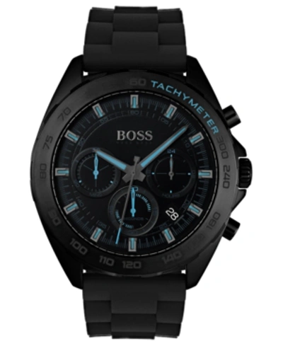 Hugo Boss Men's Chronograph Intensity Black Rubber Strap Watch 44mm