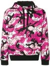 Valentino Camouflage Vltn Printed Hoodie In Pink