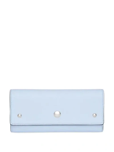 Burberry Grainy Leather Continental Wallet In Blue