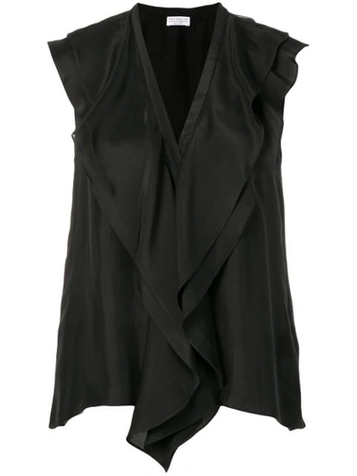 Brunello Cucinelli Draped Neck Blouse In Black