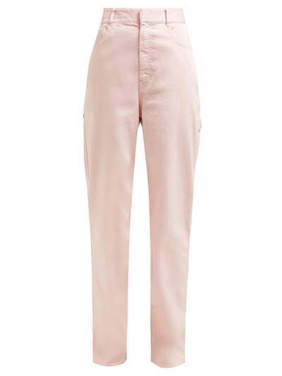 Tibi Sebastian Straight-leg Twill Trousers In Washed Pink