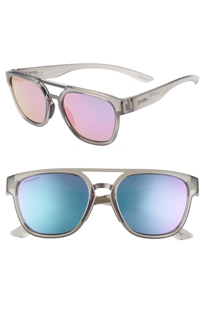 Smith Agency 54mm Chromapop(tm) Mirrored Sunglasses In Grey Cloud/ Purple