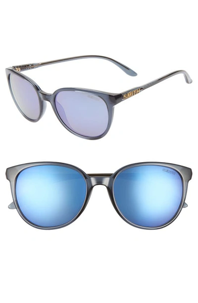 Smith Cheetah 54mm Mirrored Round Sunglasses In Crystal Mediterranean/ Purple