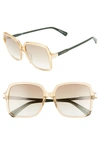 Longchamp Le Pliage 55mm Gradient Square Sunglasses In Butterscotch/ Green