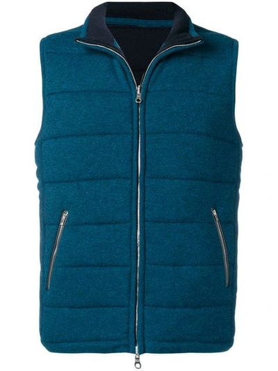 N•peal Sleeveless Quilted Jacket In Blue
