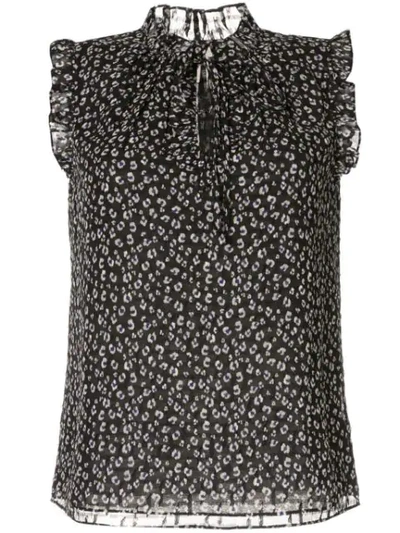 Rebecca Taylor Frilled Blouse In Black