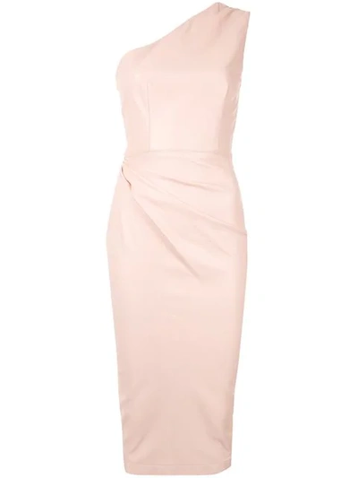 Alex Perry Corbin Leather Dress In Pink