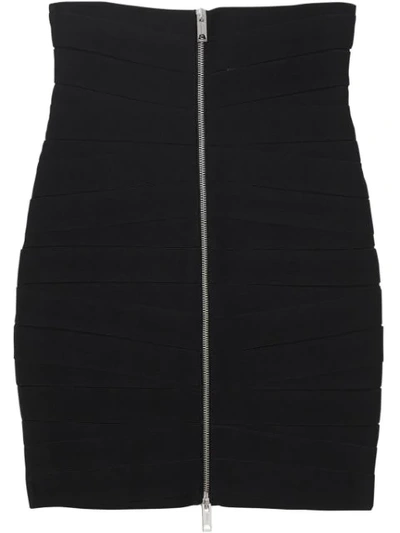 Burberry Stretch Zip-front Bandage Skirt In Black