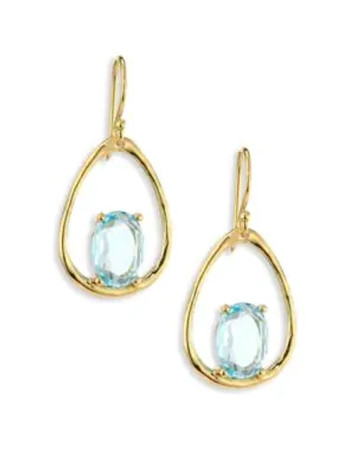 Ippolita Rock Candy&reg; Small Blue Topaz & 18k Yellow Gold Oval Earrings