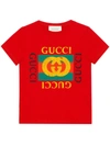 Gucci Kids' Red T-shirt With Multicolor Frontal Press In Unica