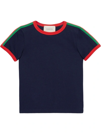 Gucci Kids' Children's T-shirt With Kingsnake In Blue