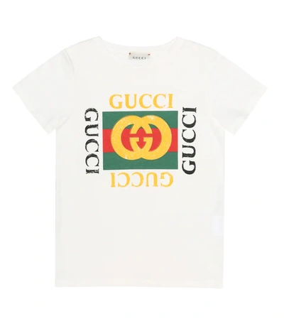 Gucci Logo Print Cotton Jersey T-shirt In White