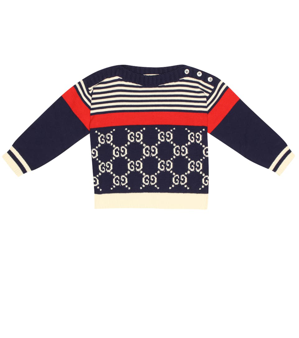 gg and stripes knit sweater