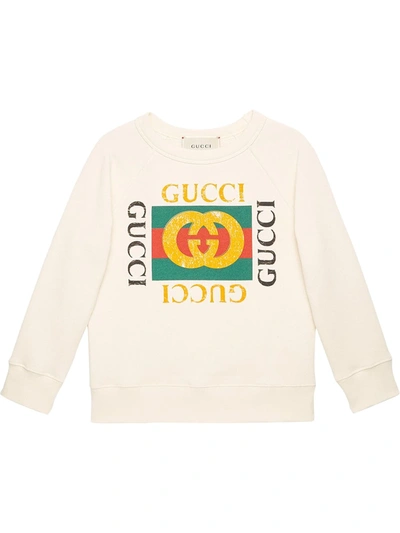 Gucci Babies' Logo-print Sweatshirt In White