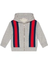 Gucci Baby Sweatshirt With Web In Grey