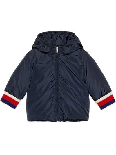 Gucci Baby Nylon Jacket With  Logo In Blue