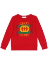 Gucci Kids' Long-sleeve Logo Sweatshirt, Size 4-10 In Red