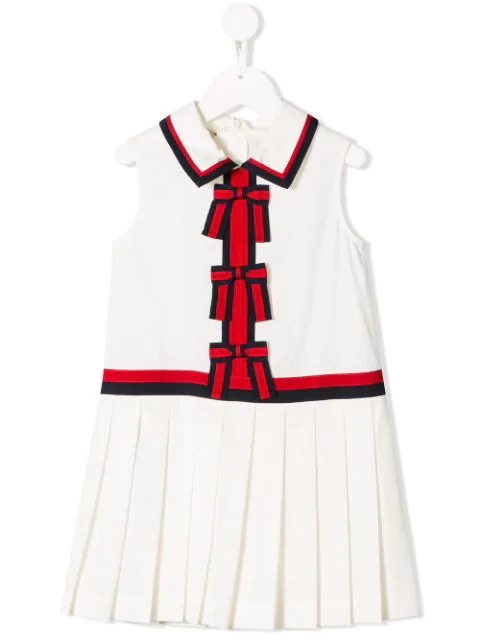Gucci Kids Children S Poplin Dress With Bows In White Modesens
