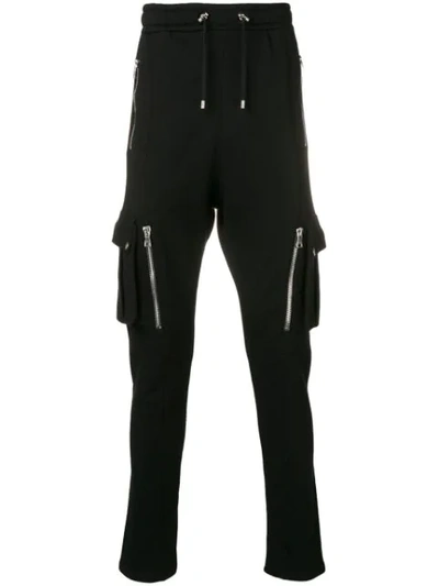 Balmain Cargo Track Pants In Black