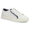 Tory Sport Ruffle Sneaker In White/ Palmetto/ Pomander