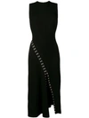 Alexander Mcqueen Asymmetric Midi Dress In Black