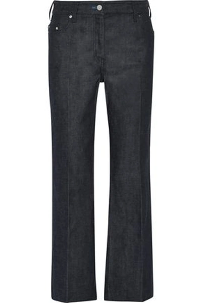 Calvin Klein Collection Woman Cropped Mid-rise Flared Jeans Dark Denim