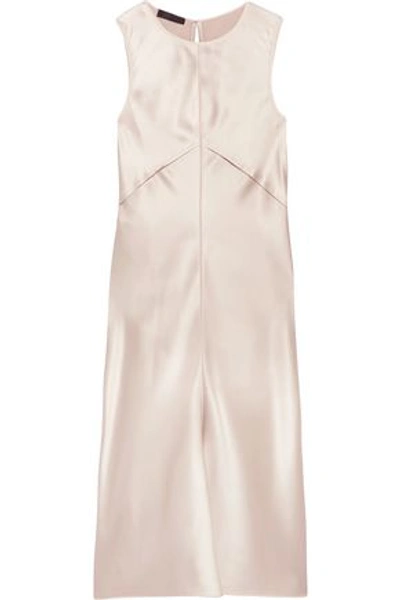 Calvin Klein Collection Woman Lamica Tulle-trimmed Silk-satin Dress Blush