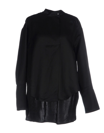 Calvin Klein Collection Solid Color Shirts & Blouses In Black