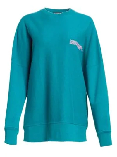 Calvin Klein Collection Oversized Drop Shoulder Sweatshirt In Arcadia