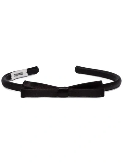 Miu Miu Black Bow Silk Headband