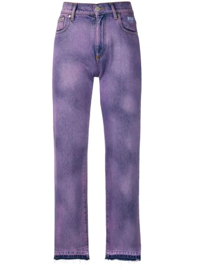 Msgm Faded Patch Jeans In Purple