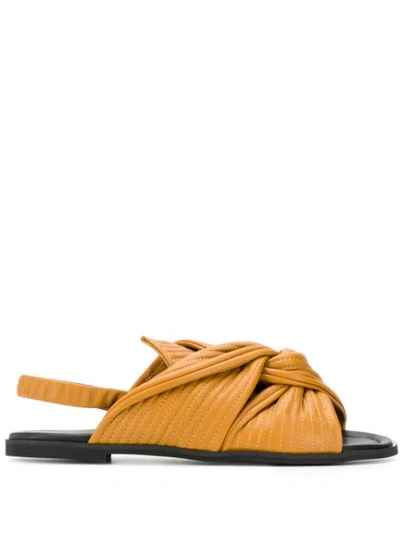 Christian Wijnants Avi Knot Detail Sandals In Brown