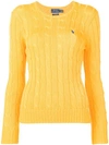 Polo Ralph Lauren Cable Knit Pullover In Yellow