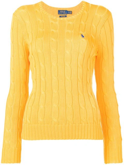 Polo Ralph Lauren Cable Knit Pullover In Yellow