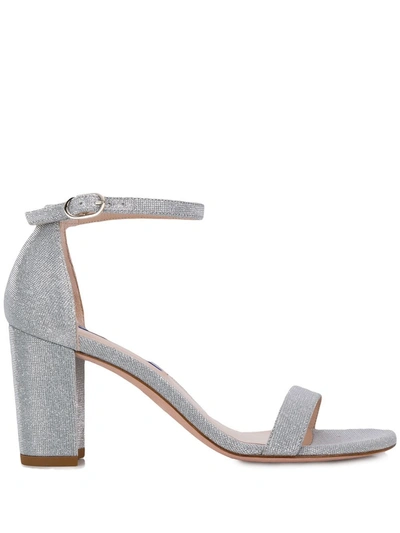 Stuart Weitzman Nearly Nude Sandals In Silver