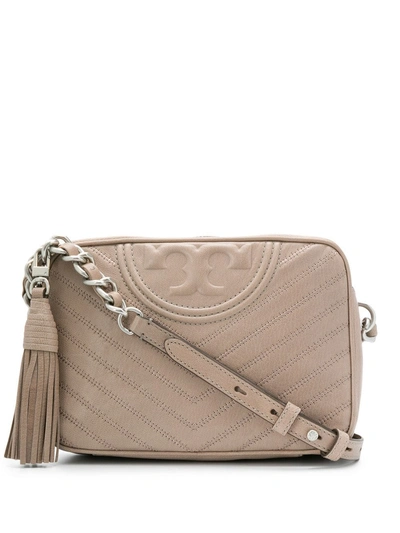 Tory Burch Fleming Chevron Camera Bag In Neutrals