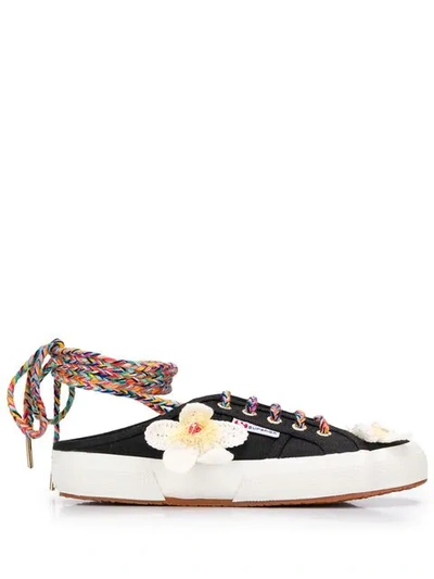 Superga X  Flower Trainers In Black