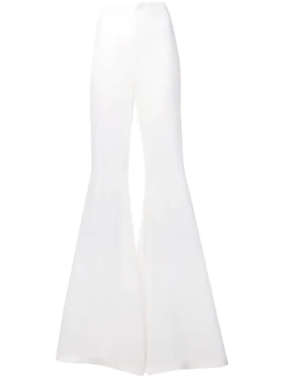 Balmain High Waisted Palazzo Pants In White